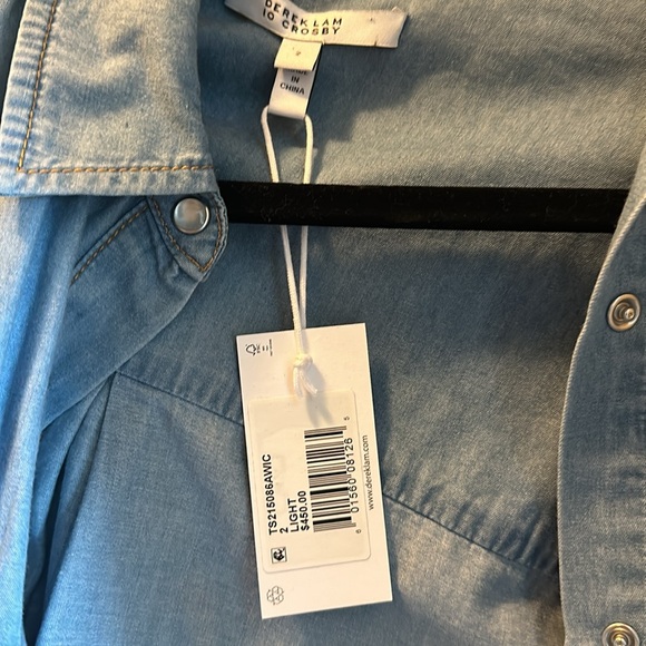 NWT Derek lam Crosby 10 Hadley denim chambray dress - Picture 5 of 5